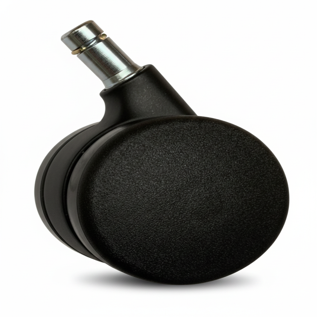 ROLLEN-SET / WALTER KNOLL / Leadchair Executive (Soft) / Doppelrolle pulverbesch. schwarz/  weiche Rollen